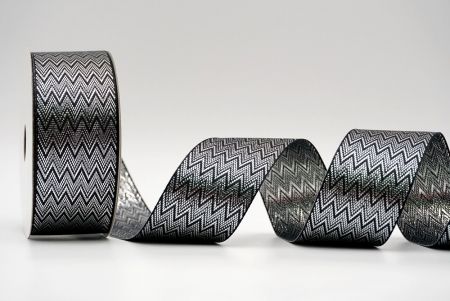 Zwart-zilver zigzagpatroon lint_K1767-001